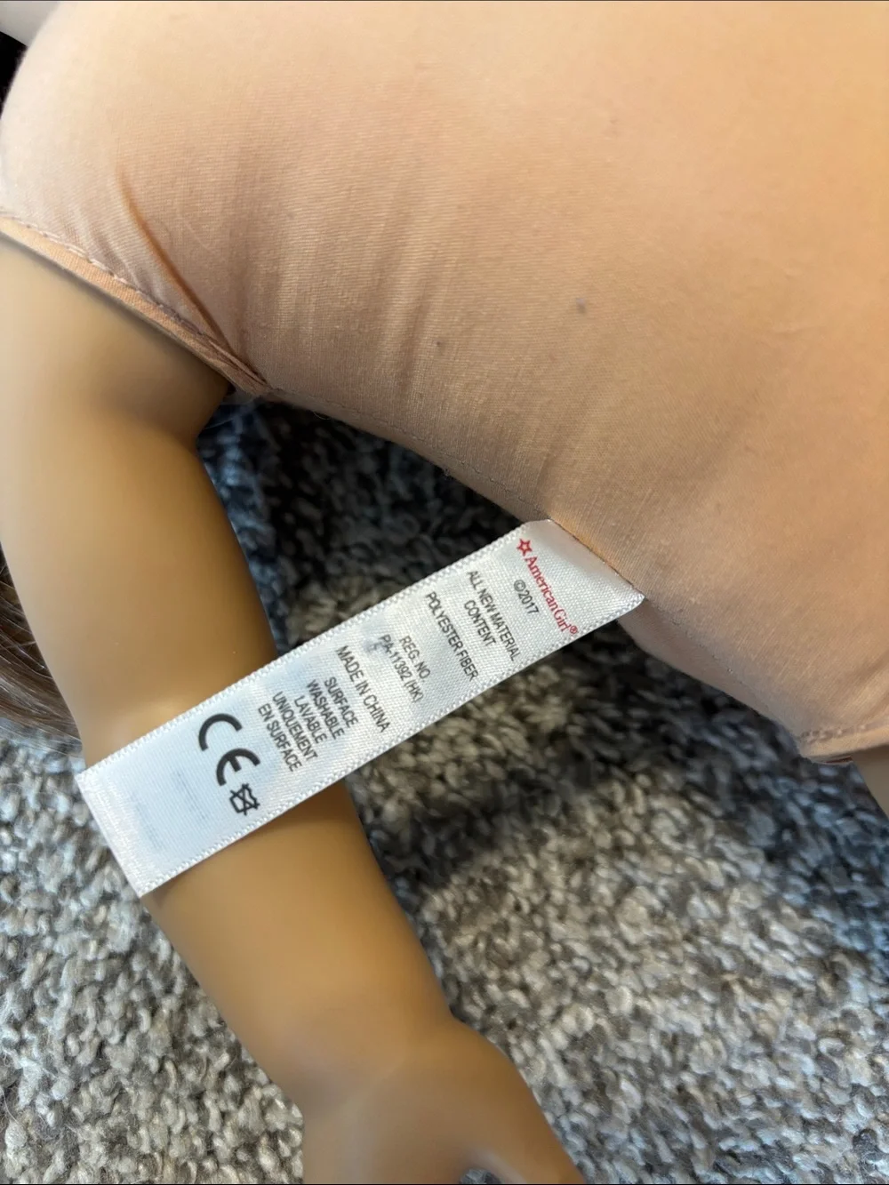 American Girl Brown-Haired Doll in Peach Bodysuit